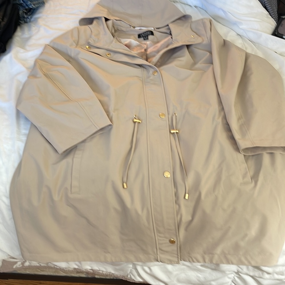 Dennis Basso Water Resistant Hooded Anorak